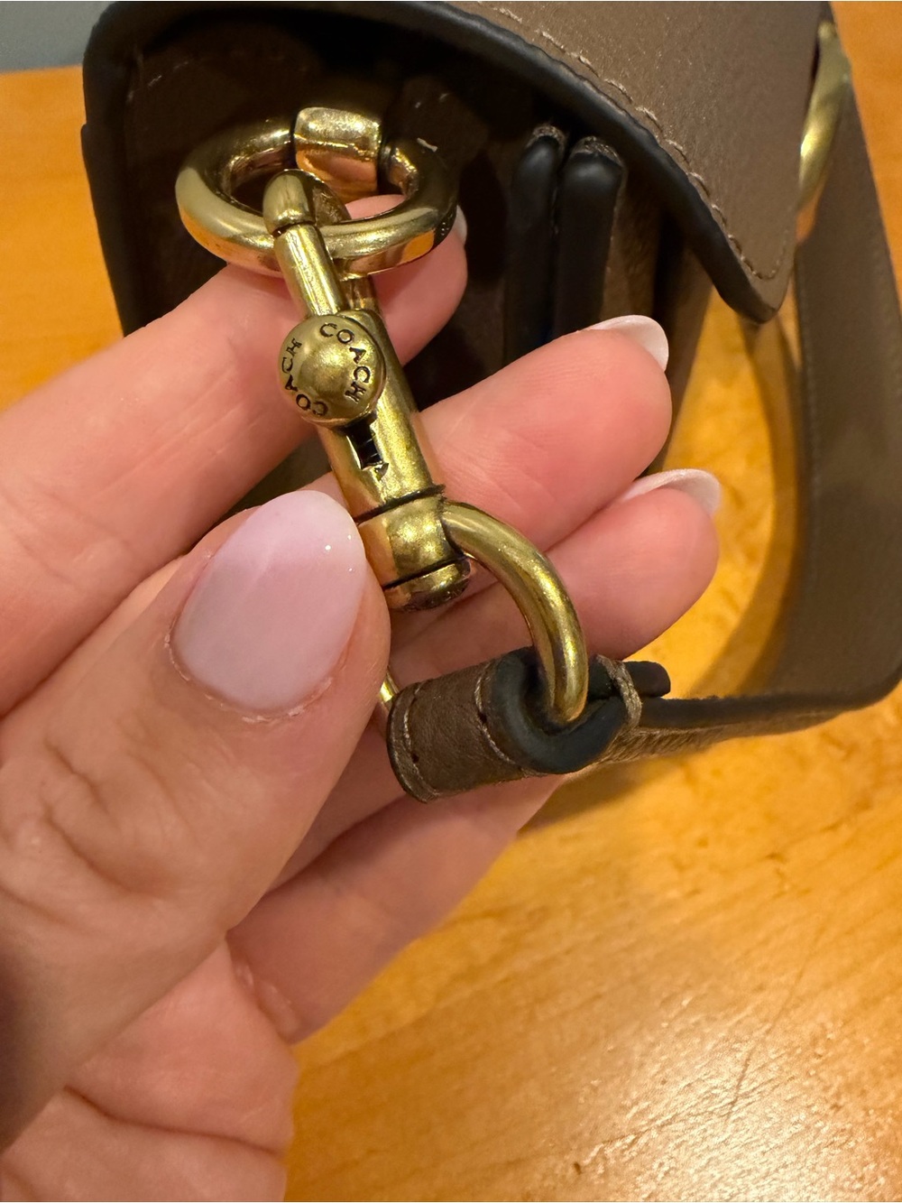 COACH Tabby Shoulder Bag 26 Polished Pebble Leather Dark Stone - Picture 8 of 11